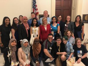 Josh and a group of people from Michigan meeting with Representative Debbie Dingell at the US Capital