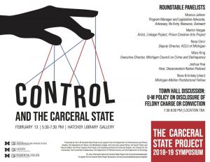 Flyer for the Carceral State Porject symposium on control and the carceral state