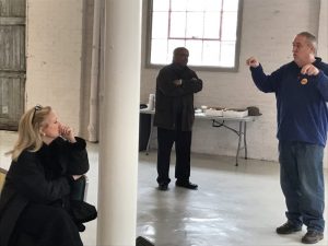 Josh speaking at a town hall event in Ypsilanti Michigan