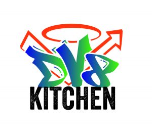 Logo of Dv8 Kitchen in Lexington Kentucky, Rob Perez the guest on Episode 58 is the owner of DV8 Kitchen