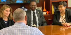 Joshua Hoe interviews Lieutenant Governor Garlin Gilchirst, Chief Justice Bridget McCormack, and State Senator Sylvia Santana