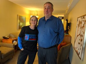 A picture of Josh with Lisa Fithian at the National Network For Justice Great Lakes Convening