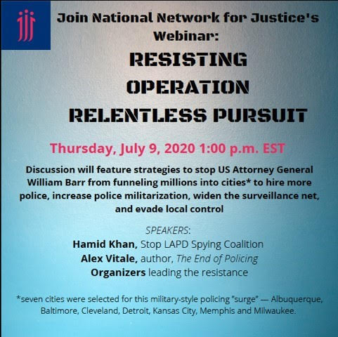 National Network for Justice Resisting Operation Relentless Pursuit Flyer