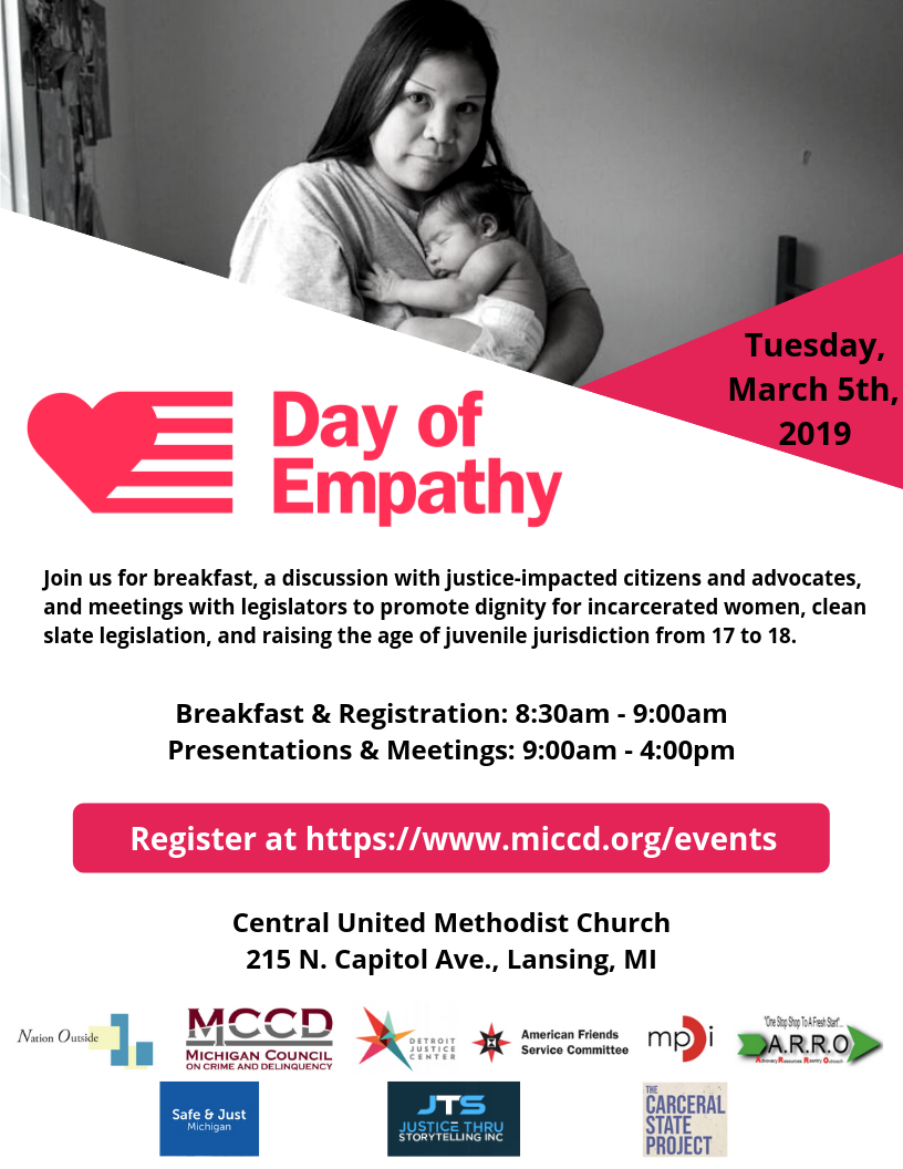 Flyer for the Day of Empathy Celebration in Michigan March 5 2019