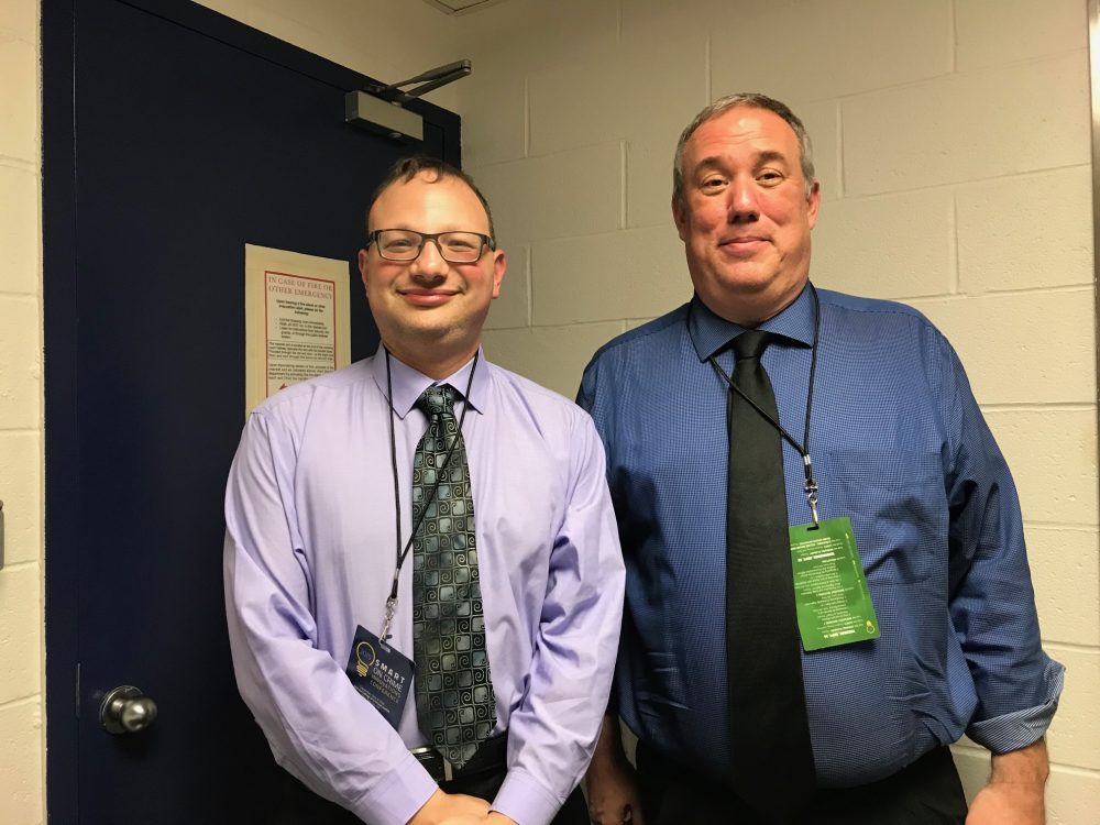 A picture of Josh Hoe and Marc Levin after their interview for the Decarceration Nation Podcast at the Smart on Crime Innovations Conference in New York City