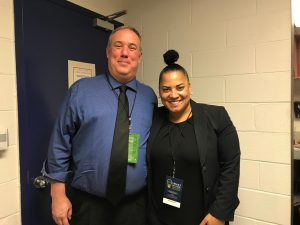 a picture of Josh with Racheal Rollins the progressive District Attorney on Suffolk County after their interview at the Smart On Crim Innovations Conference in NYC